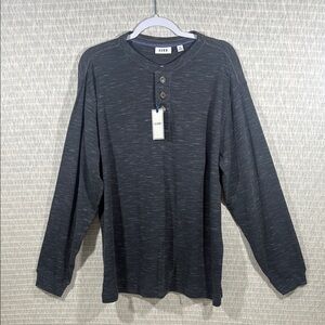 H&M Men's Charcoal Long Sleeve Henley